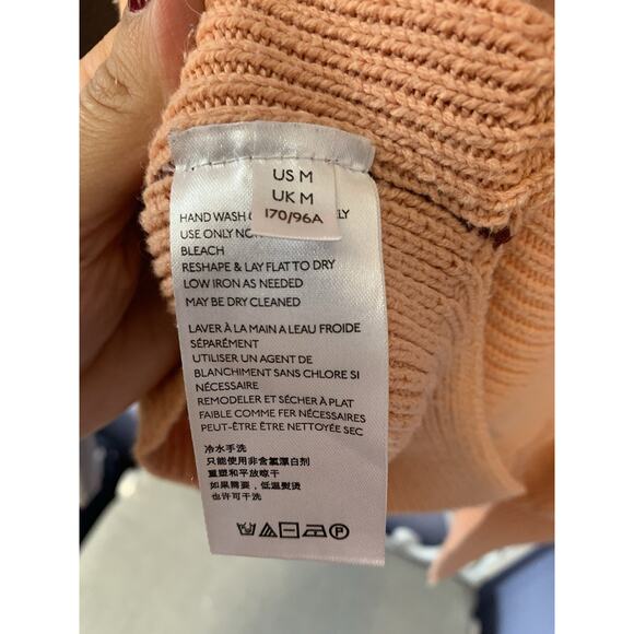 Oversize md Free People Red and Orange Colorblock Pullover Sweater - Picture 7 of 12